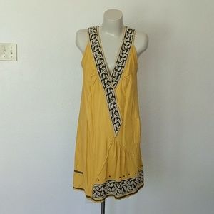 Burning Torch Dresses - Bohemian embroidered asymmetric v neck dress Burning Torch Dresses - Bohemian embroidered asymmetric v neck dress